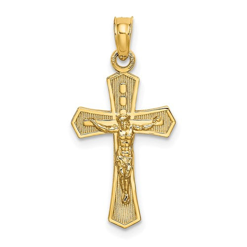 14k-crucifix-w-beveled-edges-charm-SolomonJeweler-Wichita-KS-CustomJewelry