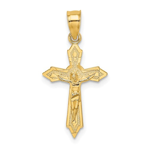 14k-w-arrow-pointed-ends-crucifix-charm-SolomonJeweler-Wichita-KS-CustomJewelry