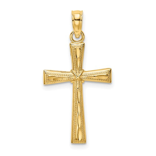 14k-d-c-and-textured-cross-charm-SolomonJeweler-Wichita-KS-CustomJewelry