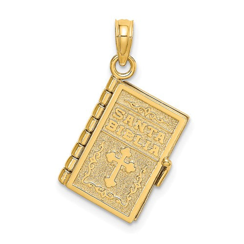 14k-3-d-moveable-santa-biblia-book-spanish-bible-charm-SolomonJeweler-Wichita-KS-CustomJewelry