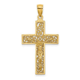 14k-textured-swirl-design-crucifix-charm-SolomonJeweler-Wichita-KS-CustomJewelry