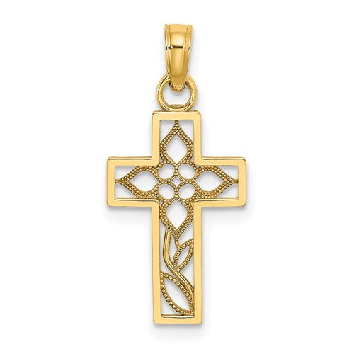 14k-flower-in-cross-charm-SolomonJeweler-Wichita-KS-CustomJewelry