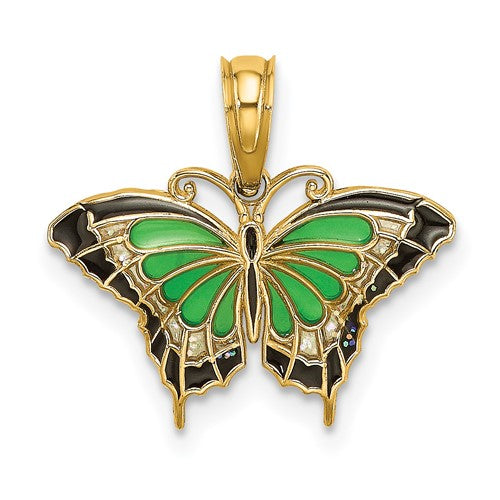 14k-small-green-enameled-butterfly-charm-SolomonJeweler-Wichita-KS-CustomJewelry
