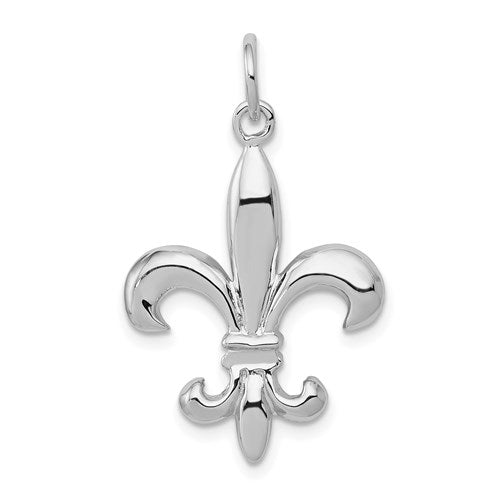 14k-white-gold-solid-polished-3-d-fleur-de-lis-charm-SolomonJeweler-Wichita-KS-CustomJewelry