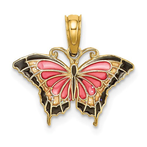 14k-small-enameled-pink-butterfly-SolomonJeweler-Wichita-KS-CustomJewelry