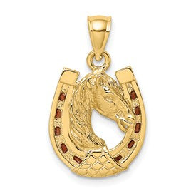 14k-horse-head-in-horseshoe-w-enameled-charm-SolomonJeweler-Wichita-KS-CustomJewelry