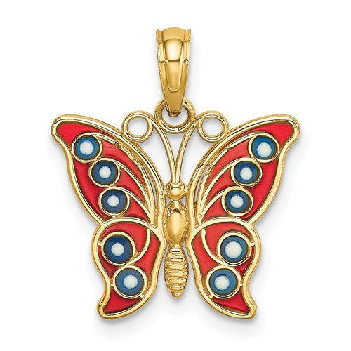 14k-w-red-and-blue-enamel-filigree-butterfly-charm-SolomonJeweler-Wichita-KS-CustomJewelry