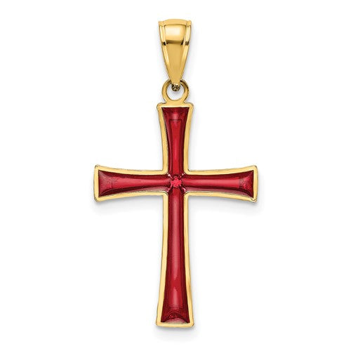 14k-red-enameled-cross-charm-SolomonJeweler-Wichita-KS-CustomJewelry