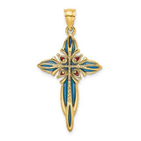 14k-blue-and-red-enameled-cross-charm-SolomonJeweler-Wichita-KS-CustomJewelry