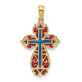 14k-w-blue-and-red-enameled-cross-charm-SolomonJeweler-Wichita-KS-CustomJewelry