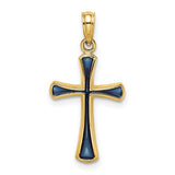 14k-blue-enameled-tapered-cross-charm-SolomonJeweler-Wichita-KS-CustomJewelry