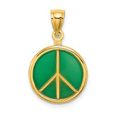 14k-3-d-green-enameled-peace-symbol-charm-SolomonJeweler-Wichita-KS-CustomJewelry