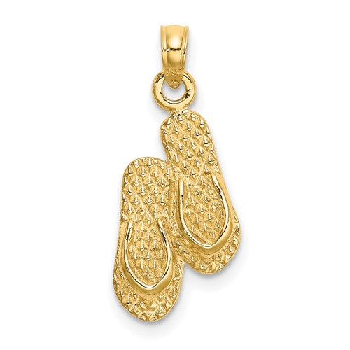 14k-3d-key-west-double-flip-flop-charm-SolomonJeweler-Wichita-KS-CustomJewelry