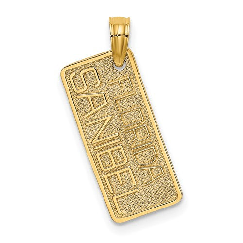 14k-textured-small-florida-sanibel-license-plate-SolomonJeweler-Wichita-KS-CustomJewelry