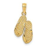 14k-3d-textured-cape-may-flip-flop-charm-SolomonJeweler-Wichita-KS-CustomJewelry