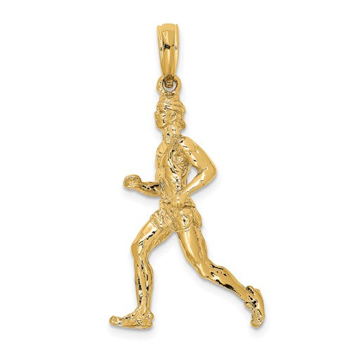 14k-3-d-polished-runner-charm-SolomonJeweler-Wichita-KS-CustomJewelry