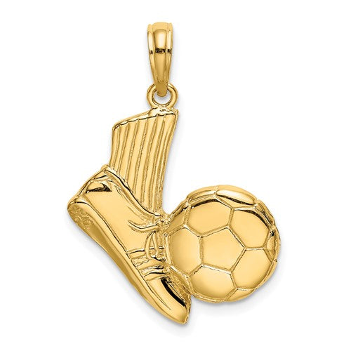 14k-2-d-soccer-shoe-kicking-ball-charm-SolomonJeweler-Wichita-KS-CustomJewelry