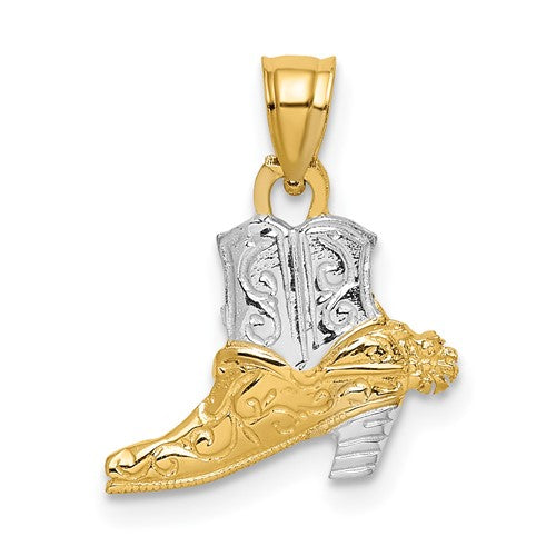 14k-w-rhodium-cowboy-boot-charm-SolomonJeweler-Wichita-KS-CustomJewelry