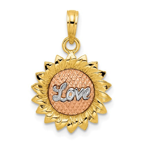 14k-tri-color-sunflower-w-love-pendant-SolomonJeweler-Wichita-KS-CustomJewelry