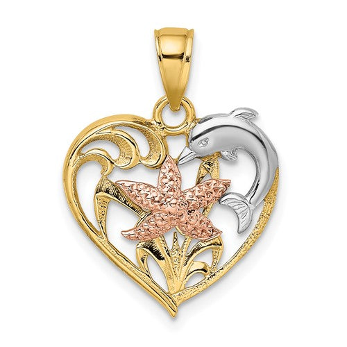 14k-two-tone-w-white-rhodium-dolphin-and-starfish-in-heart-charm-SolomonJeweler-Wichita-KS-CustomJewelry