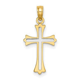 14k-two-tone-center-cross-charm-SolomonJeweler-Wichita-KS-CustomJewelry