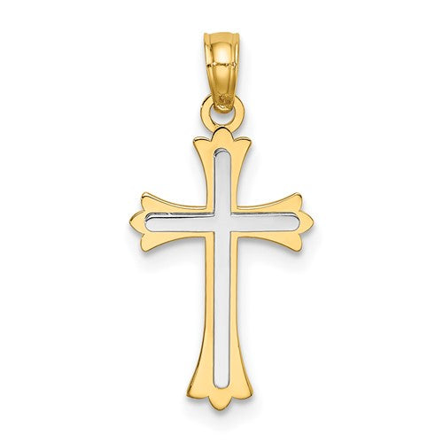 14k-two-tone-center-cross-charm-SolomonJeweler-Wichita-KS-CustomJewelry