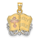 14k-two-tone-w-white-rhodium-holy-bible-w-cross-charm-SolomonJeweler-Wichita-KS-CustomJewelry