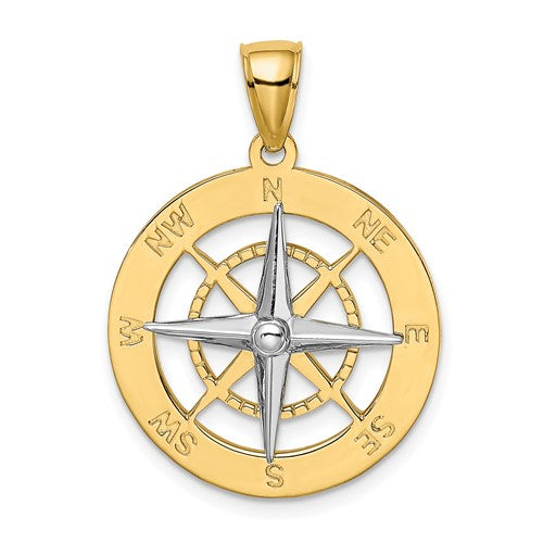 14k-nautical-compass-w-white-gold-needle-charm-SolomonJeweler-Wichita-KS-CustomJewelry