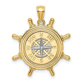14k-two-tone-ships-wheel-w-nautical-compass-charm-SolomonJeweler-Wichita-KS-CustomJewelry