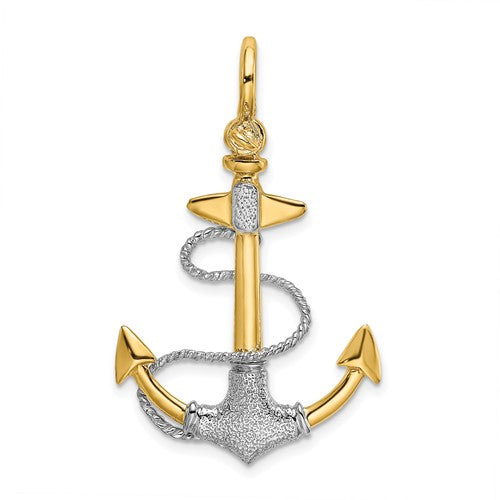 14k-two-tone-3-d-textured-anchor-w-rope-w-shackle-bail-charm-SolomonJeweler-Wichita-KS-CustomJewelry