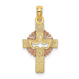 14k-two-tone-cut-out-dove-on-cross-charm-SolomonJeweler-Wichita-KS-CustomJewelry