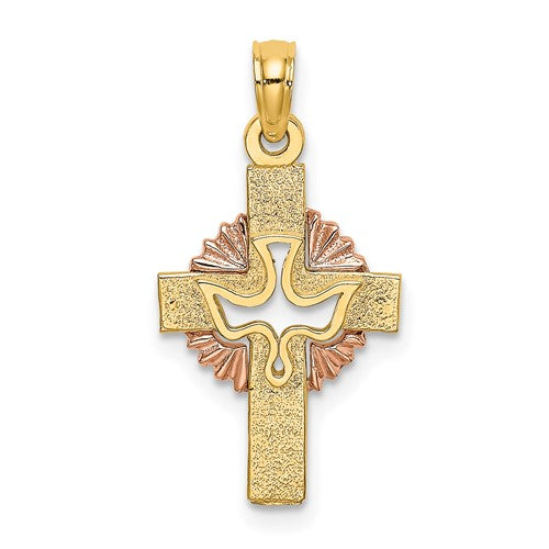 14k-two-tone-cut-out-dove-on-cross-charm-SolomonJeweler-Wichita-KS-CustomJewelry