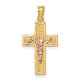 14k-two-tone-latin-crucifix-charm-SolomonJeweler-Wichita-KS-CustomJewelry
