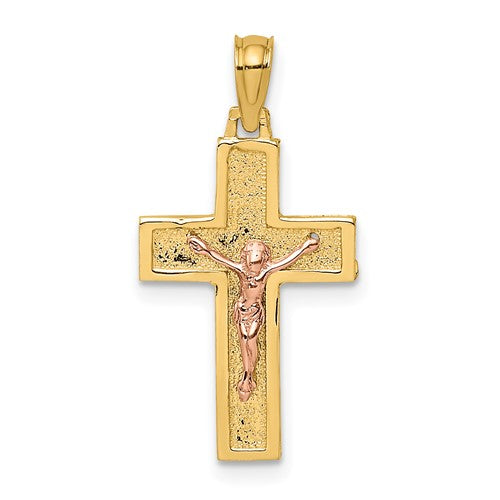 14k-two-tone-latin-crucifix-charm-SolomonJeweler-Wichita-KS-CustomJewelry