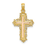 14k-two-tone-cross-w-lace-trim-charm-SolomonJeweler-Wichita-KS-CustomJewelry