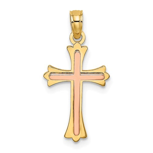 14k-two-tone-cross-charm-SolomonJeweler-Wichita-KS-CustomJewelry
