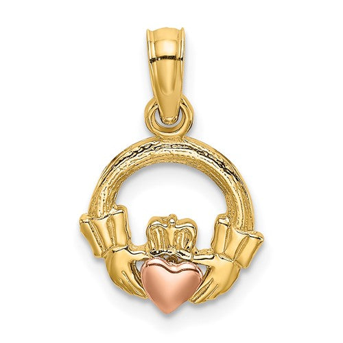 14k-two-tone-claddagh-w-heart-charm-SolomonJeweler-Wichita-KS-CustomJewelry