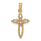 14k-two-tone-cut-out-cross-w-flower-charm-SolomonJeweler-Wichita-KS-CustomJewelry