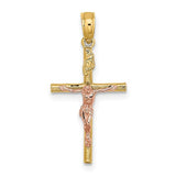 14k-two-tone-cross-crucifix-charm-SolomonJeweler-Wichita-KS-CustomJewelry