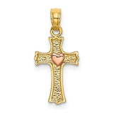 14k-two-tone-w-heart-in-cross-charm-SolomonJeweler-Wichita-KS-CustomJewelry