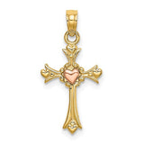 14k-two-tone-cross-w-heart-charm-SolomonJeweler-Wichita-KS-CustomJewelry