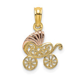 14k-two-tone-baby-carriage-w-visor-charm-SolomonJeweler-Wichita-KS-CustomJewelry