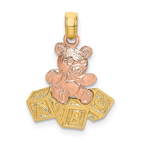 14k-two-tone-teddy-bear-w-abc-blocks-charm-SolomonJeweler-Wichita-KS-CustomJewelry