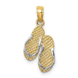14k-with-white-rhodium-3d-sanibel-island-double-flip-flop-charm-SolomonJeweler-Wichita-KS-CustomJewelry