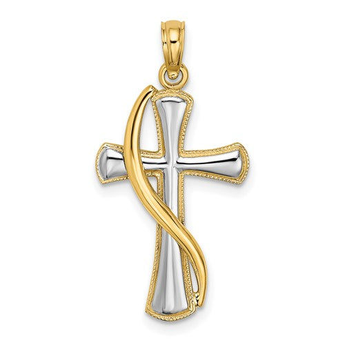 14k-w-rhodium-cross-w-drape-charm-SolomonJeweler-Wichita-KS-CustomJewelry