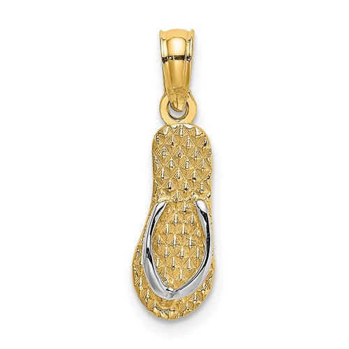 14k-with-white-rhodium-3d-hawaii-single-flip-flop-charm-SolomonJeweler-Wichita-KS-CustomJewelry