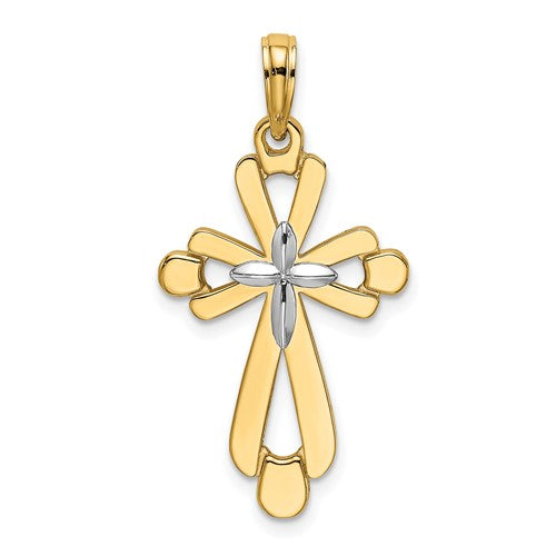 14k-w-rhodium-polished-fancy-cross-charm-SolomonJeweler-Wichita-KS-CustomJewelry