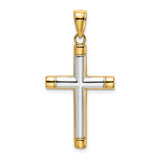 14k-w-rhodium-polished-tubular-cross-charm-SolomonJeweler-Wichita-KS-CustomJewelry