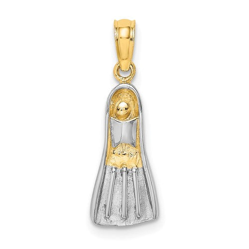 14k-rhodium-3-d-scuba-flipper-charm-SolomonJeweler-Wichita-KS-CustomJewelry