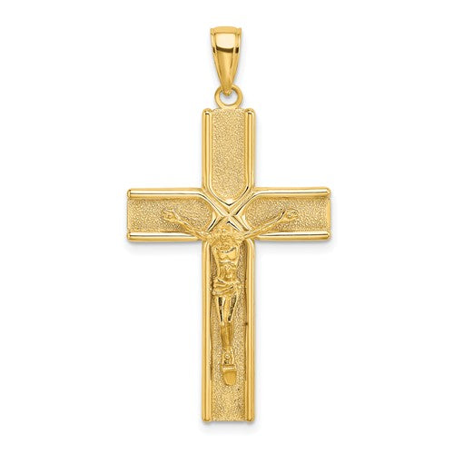 14k-w-satin-finish-crucifix-charm-SolomonJeweler-Wichita-KS-CustomJewelry